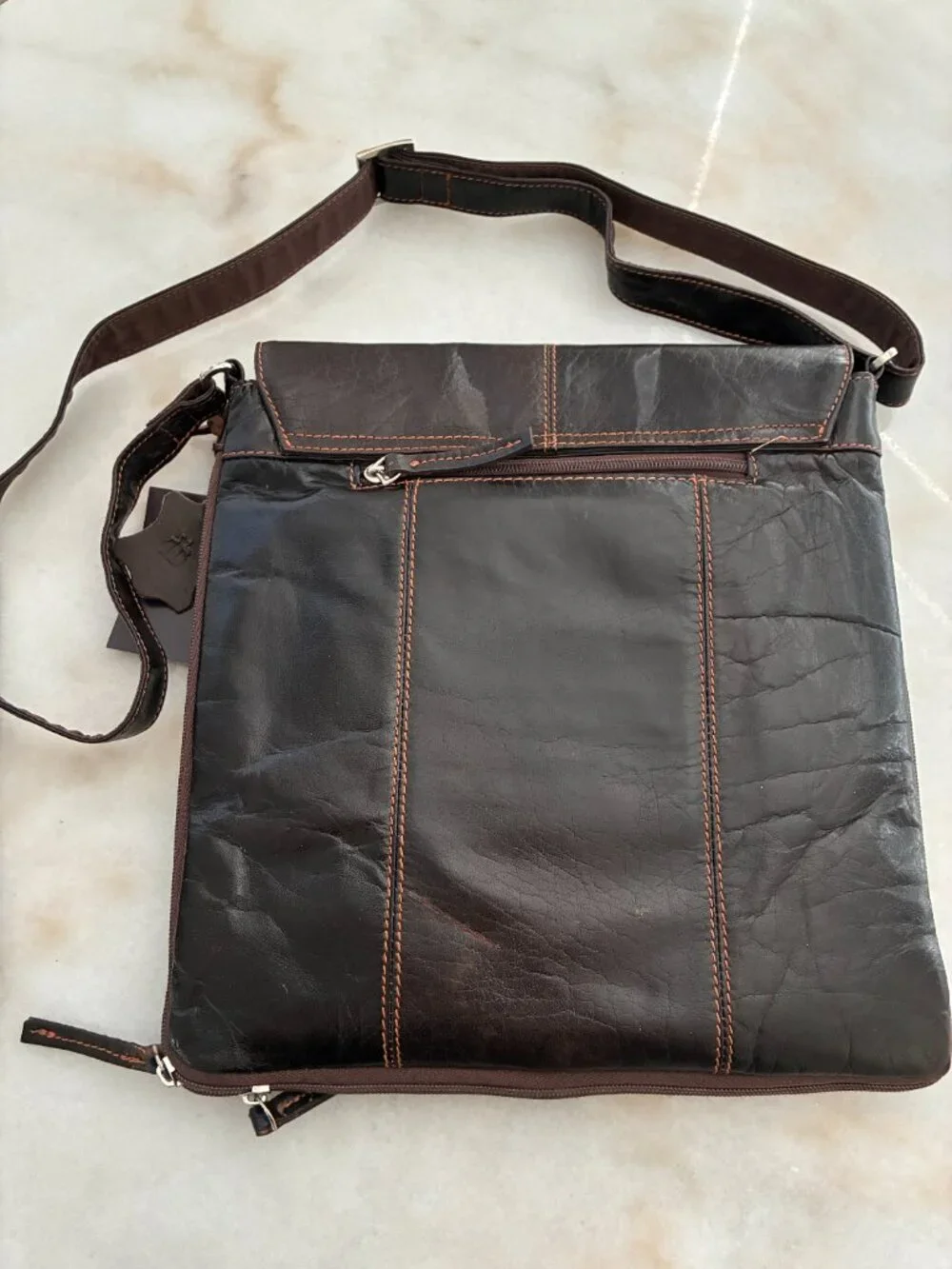 Rosme Genuine Cowhide Leather Crossbody Bag (Art. 4913) Dark Brown (NWT)